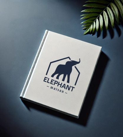 Livre avec logo Eléphant Maison en couverture